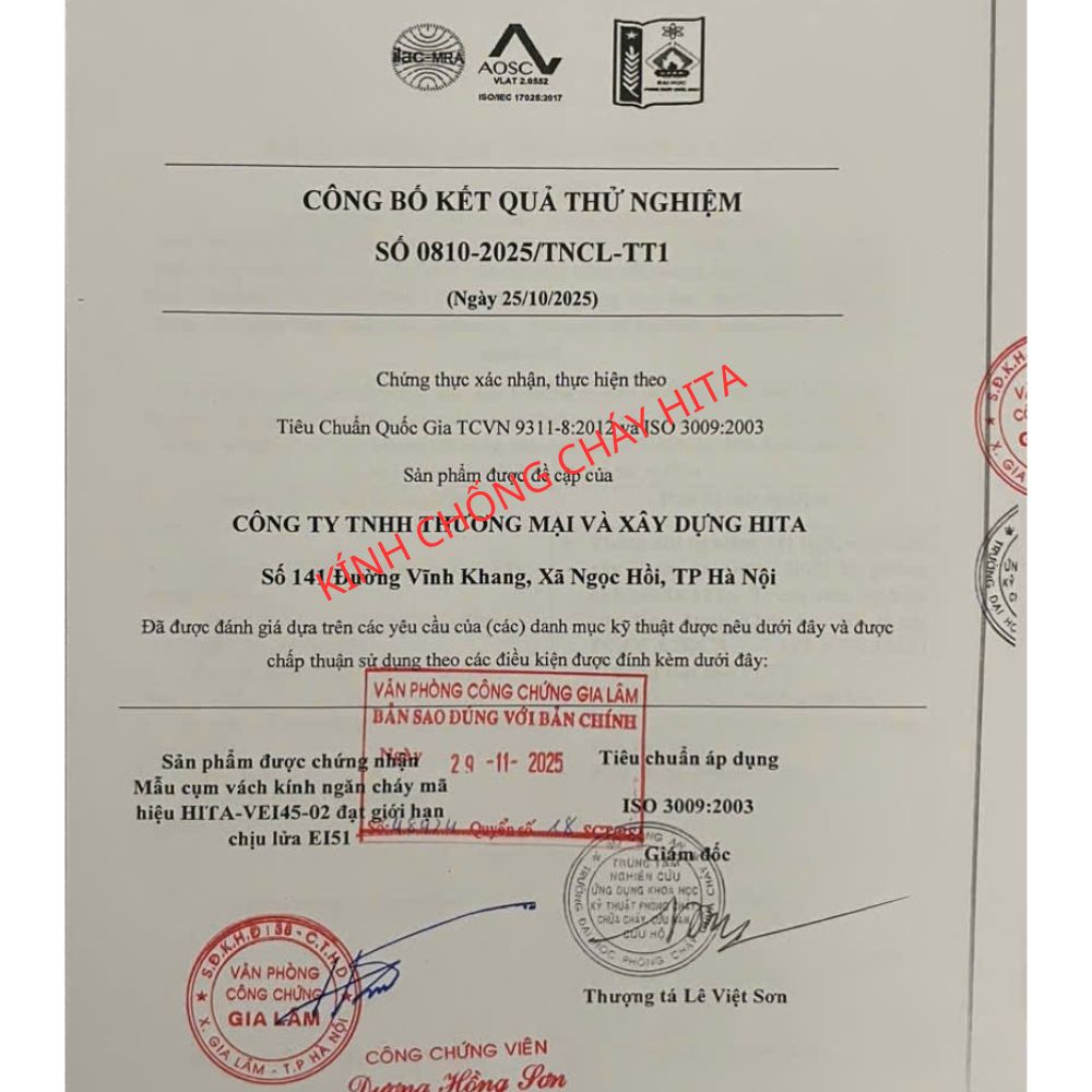 Báo cáo kết quả thử nghiệm